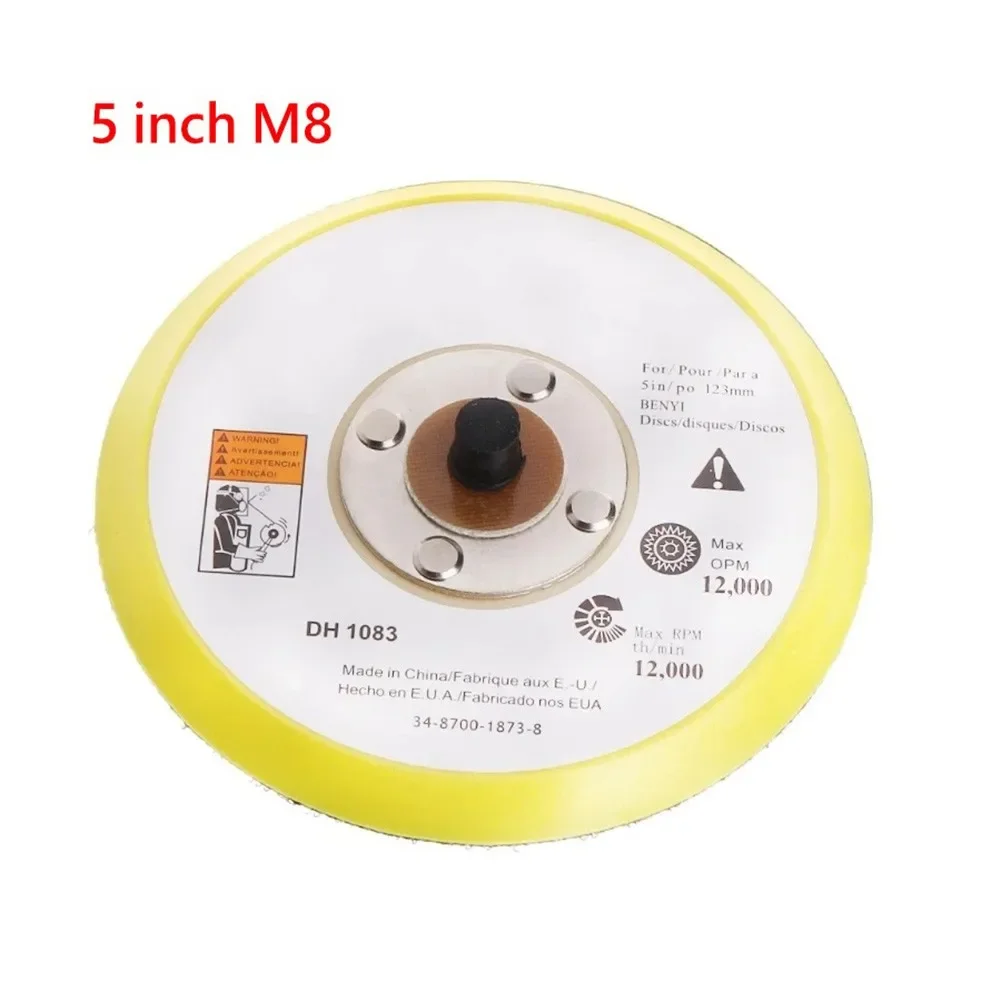 2/3/5Inch Sanding Polishing Backing Pad Hook And Loop Sander Backing Pad Hand M6 M8 Thread For Air Sander Power Tool