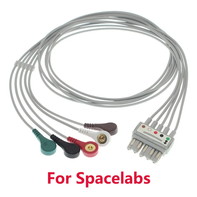 Use For Spacelabs Patient Monitors Trunk Extension Line Cable,New Models ECG 3/5 Separate Individual Set Snap/Clip Leadwire