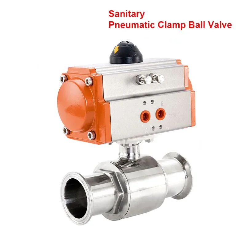 Sanitary Pneumatic Clamp Ball Valve Stainless Steel Double Acting Q611F-16P Pneumatic Quick Mounted Ball Valves