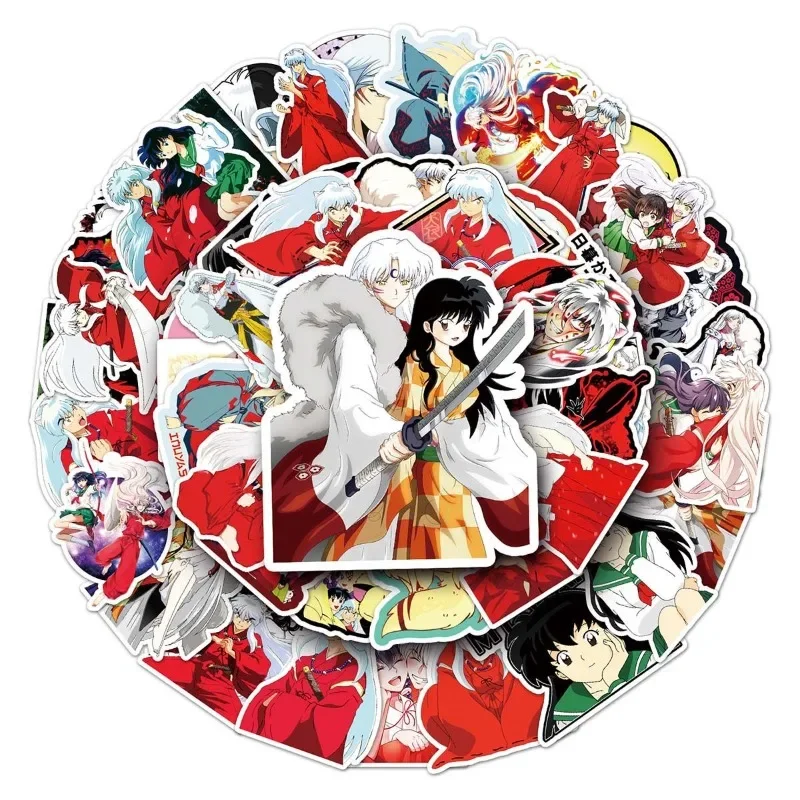 50pcs Inuyasha Sessyoumaru kikyou anime two-dimensional sticker creative diy suitcase notebook graffiti sticker children's toys