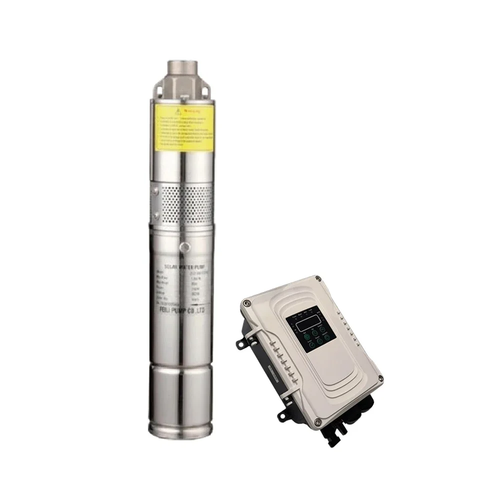 1200W DC Solar Submersible Pumps Solar Water Pump dc water pump with inverter 3'' Solar Screw Pump