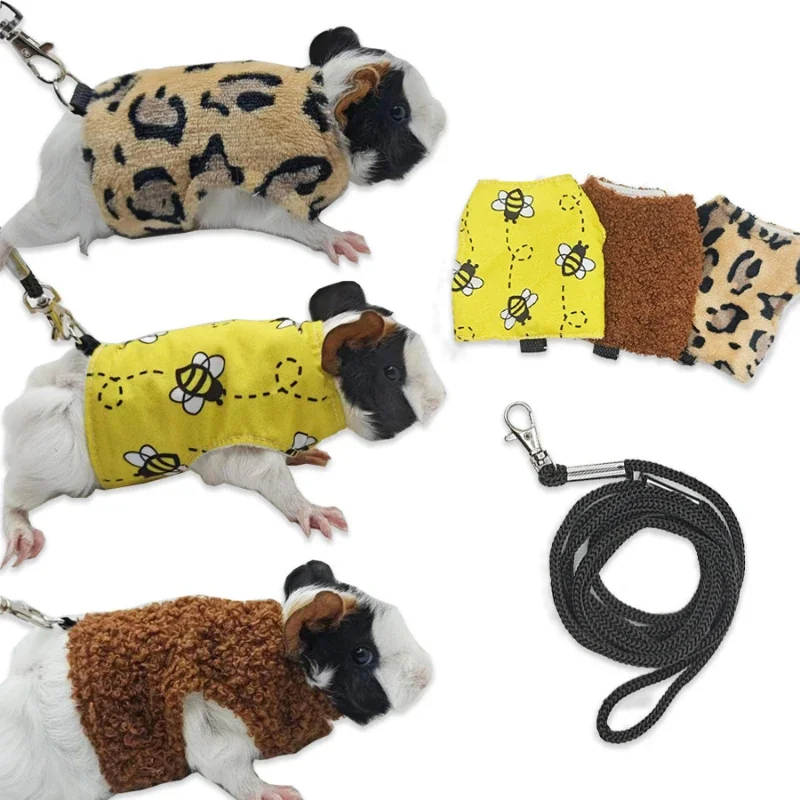 Lizard Clothes Guinea Pig Traction Rope Small Pet Outdoor Costume Harness Hamster Squirrel Vest Clothing Leash Bunny Accessories