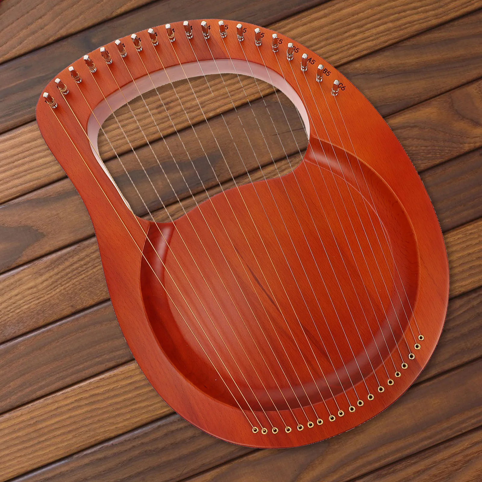 

Portable Lyra Ancient Style Lyre Harp Wood Handheld Retro with Tuning Wrench Musical Instrument Wooden