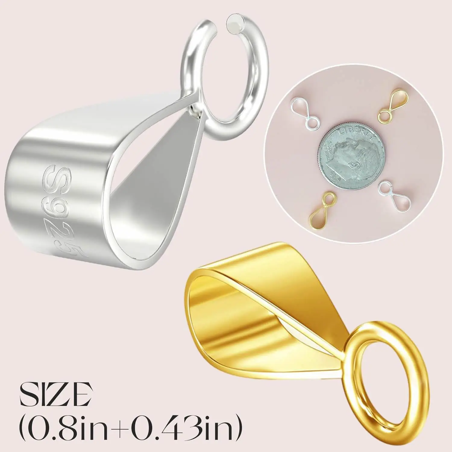 925 Sterling DIY Schwenzy Supplies Copper Material Fastener Bail Earwire Hook For Handmade Fashion Earring Making Pendant Clasp
