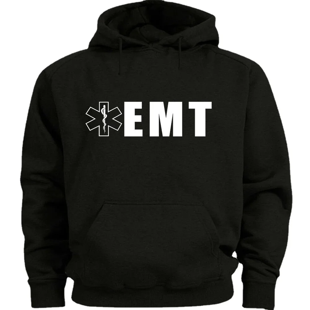 EMT Star of Life Emblem Rescue Medical Paramedic Pullover Hoodie Comfortable Cotton Casual Mens Sweatshirt Streetwear