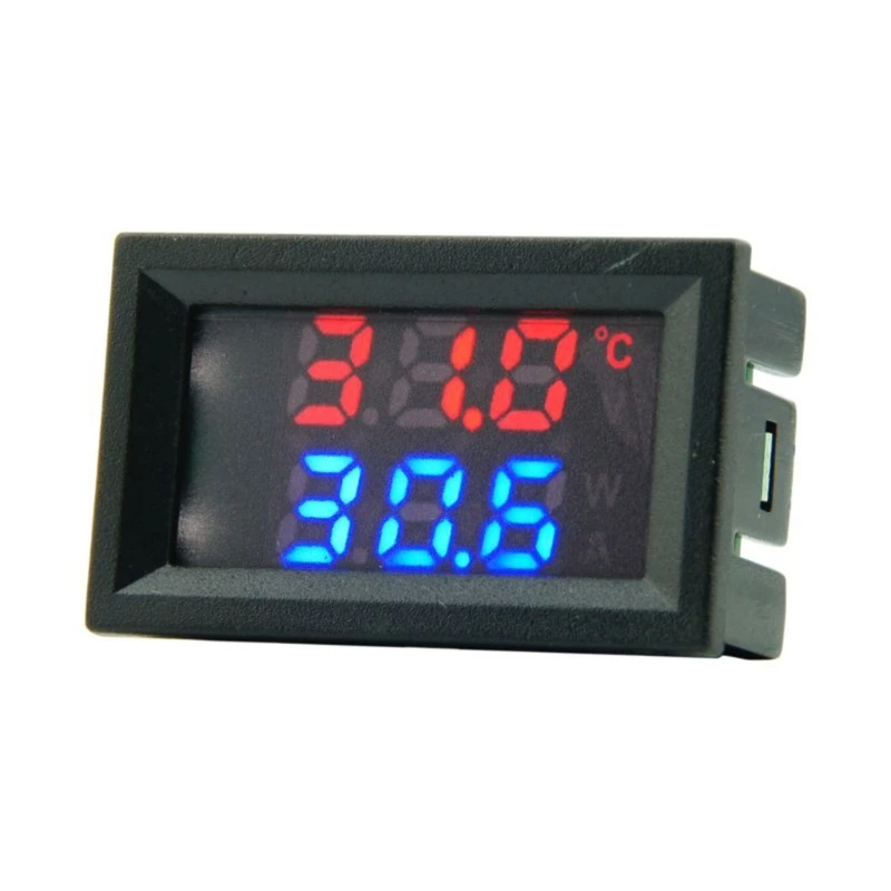 4V-28V Small Dual Display LED Digital Temperature Controller Temperature Sensor Thermometer Tester Voltage Gauge Meter