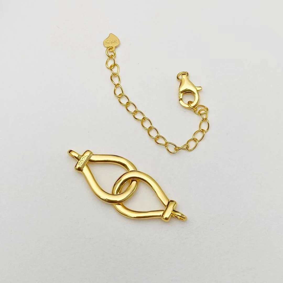 

Wholesale DIY 925 Sterling Silver Pendant Necklace Bracelet Clasp Hook Accessories for 5-9mm Pearls 5pcs/lot