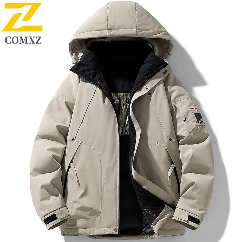سترة مبطنة بالقطن للتدفئة من الجرافين للرجال من COMXZ، ملابس عمل شتوية دافئة، معطف حراري سميك مقاوم للرياح في الهواء الطلق #1