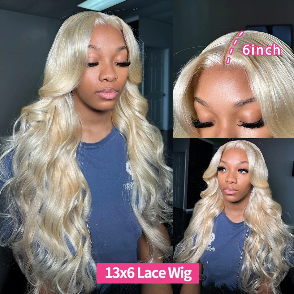 13x4 613 Honey Blonde Color 13x6 HD Transparent Lace Frontal Body Wave Human Hair Wig 30 36 Inch 200 Density Front Wig For Women