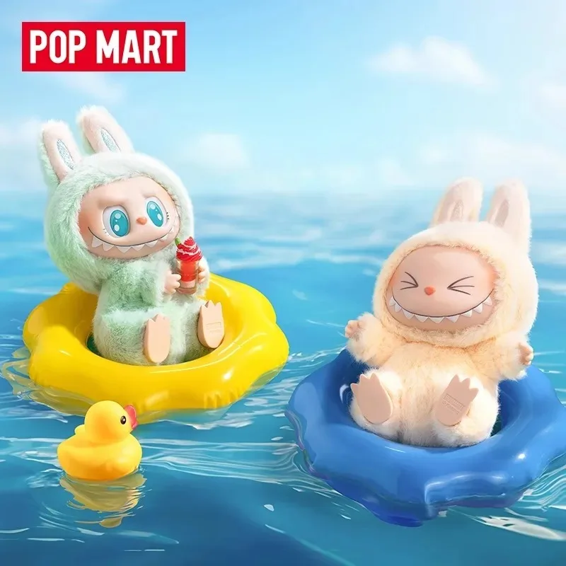 Original POPMART LABUBU Sitting Party Rubber Coating Plush Blind Box Macaron 2nd Generation Pendant Trendy Mystery Box Xmas Toy