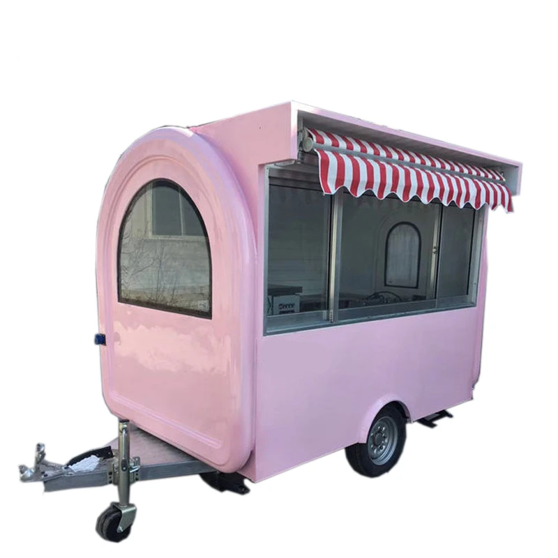 

Hot Sale Street Food Trailer Mobile Kitchen Ice Cream Bubble Tea Coffee Cart Vending Kiosk for sale Catering Equipment