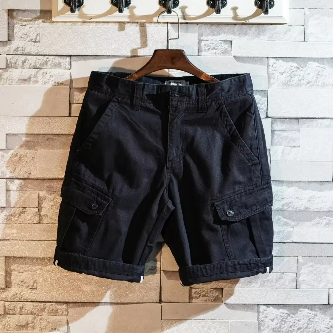 Retro Korean 2026 New Tooling Half Pants Wear-resistant Dirty Thin for Summer Cotton Outdoor Hiking Work Cargo Shorts