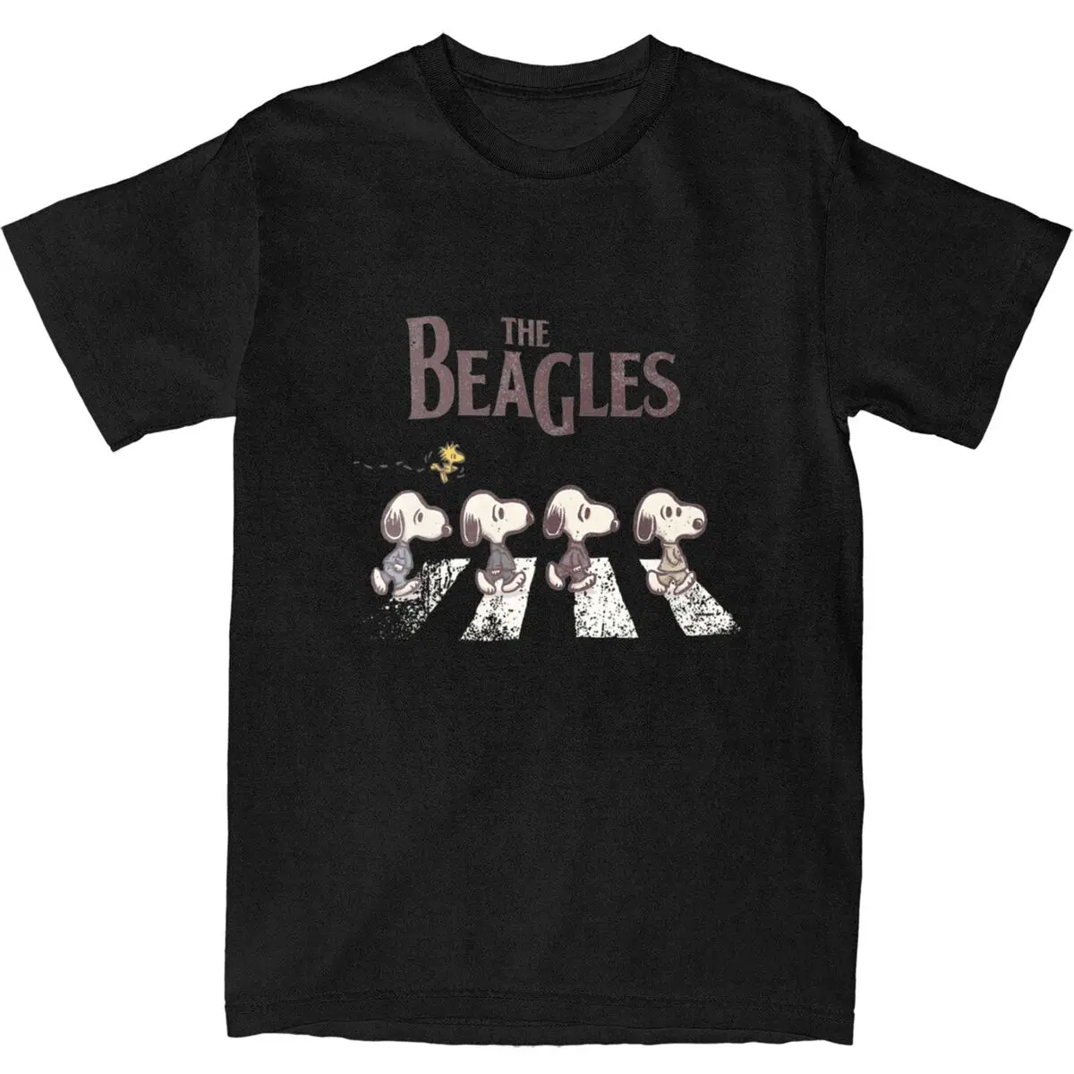 Mens T Shirt The Beagles Snoopy T-Shirts Harajuku Beach Tees Awesome Printed 100% Cotton Clothing Gift Idea