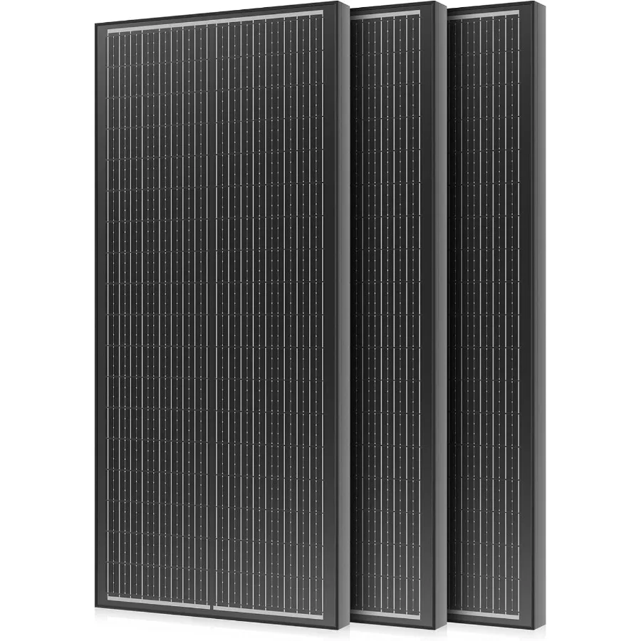 300 Watt Solar Panel 25 HighEfficiency 3PCS 100W Solar Panels 18BB NType Monocrystalline PV Modules for RV Camping Marine Boati