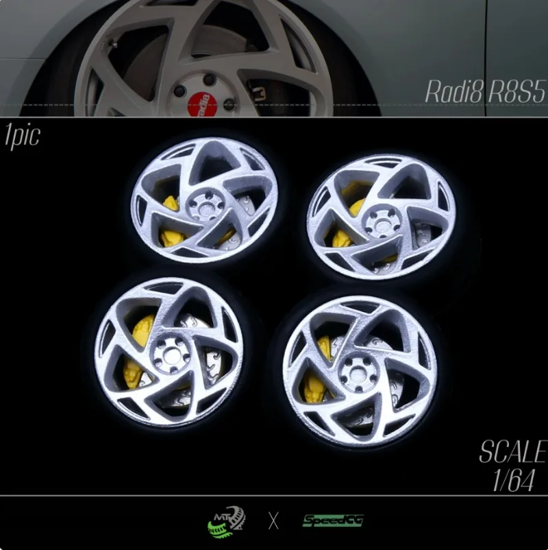 SpeedCG 1/64 Car Modified Wheel Hub SE092/27/96/90 8.4/9.4/10/11mm Rubber Tires Resin Wheels Suitable for 1:64 Static Model Cars - Image 4
