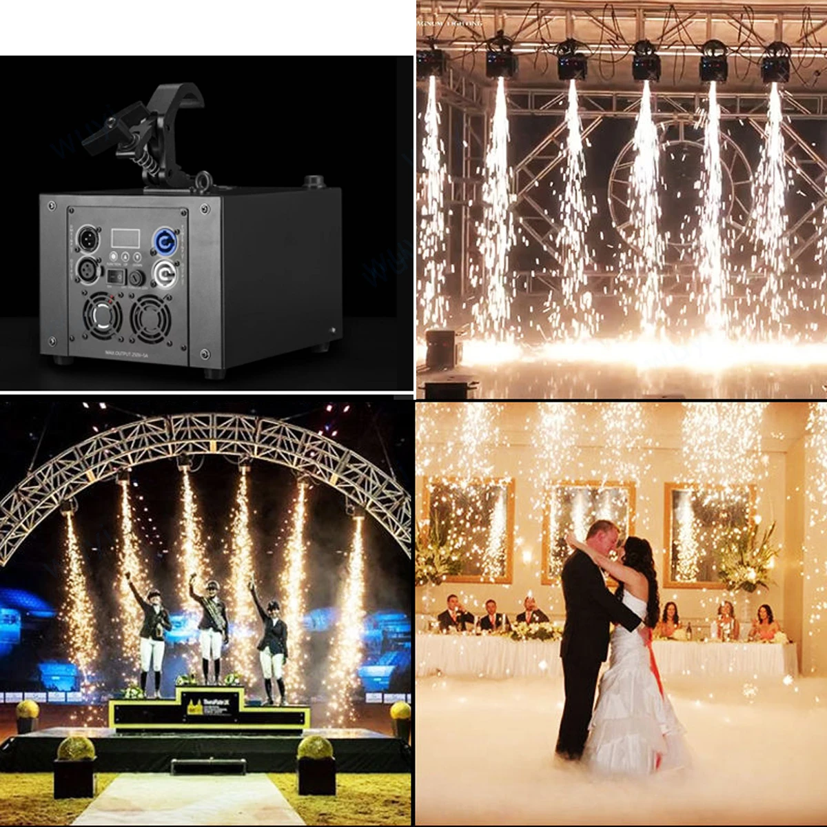 

400W Waterfall Electronic Sparkler Firework Hanging Upside Down Rotating Cold Pyro Fountain Machine For Wedding Party DJ Disco