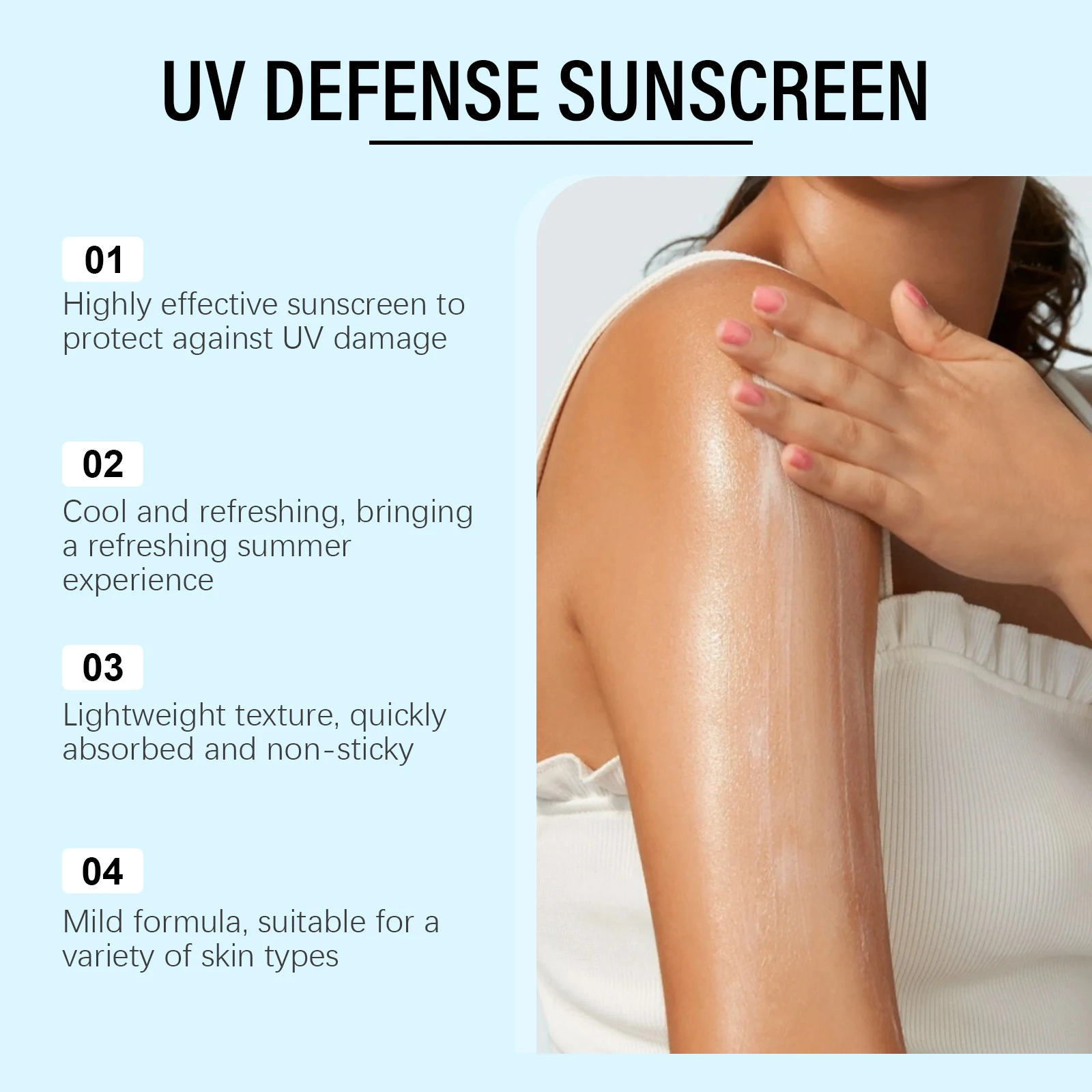 HOYGI Spf50 + واقي من الشمس مضاد للأشعة فوق البنفسجية حماية من حروق الشمس مقاوم للماء في الهواء الطلق التحكم في الزيت Getle تحديث سطع كريم الشمس 50 جرام #5