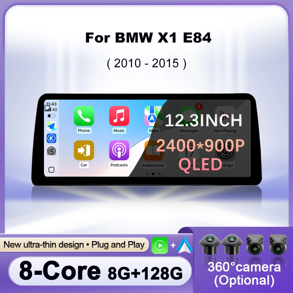 Android 14 Wireless Carplay AUTO для BMW X1 E84 2010-2015 лет CIC System/без оригинального экрана GPS NAVI Автомобильные видеоплееры