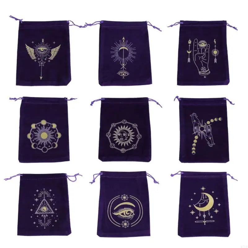 R7UE Velvets Tarot Bag Dices Tas met trekkoorden voor het opbergen bordspelkaarten