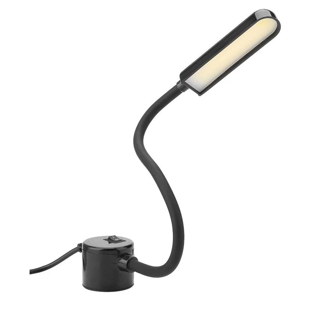 Luz para máquina de coser COB enchufable UE/EE. UU., lámpara de banco de trabajo de 6W con cuello de cisne Flexible de 25cm/35cm y Base magnética para tornos, manualidades