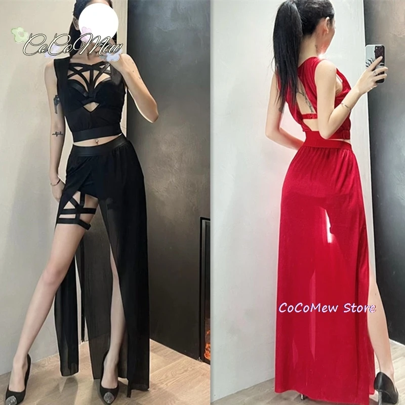 Anime Yor Forger Cosplay Lingerie Nightdress Sleeveless Bandage Vest Hollow Out Sexy High Split Dress Mesh Pajamas Dropship