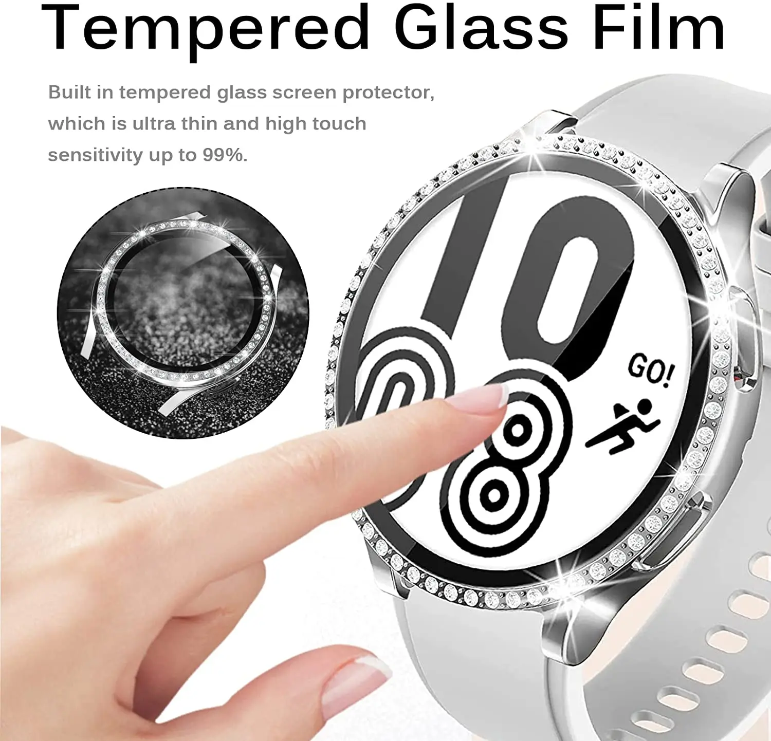 حافظة لهاتف سامسونج جالاكسي واتش 4 كلاسيك 46 ملم/42 ملم مطلية بالبولي يوريثان غطاء ممتص للصدمات شامل واقي شاشة جالاكسي ساعة 4 44 ملم 40 ملم #4