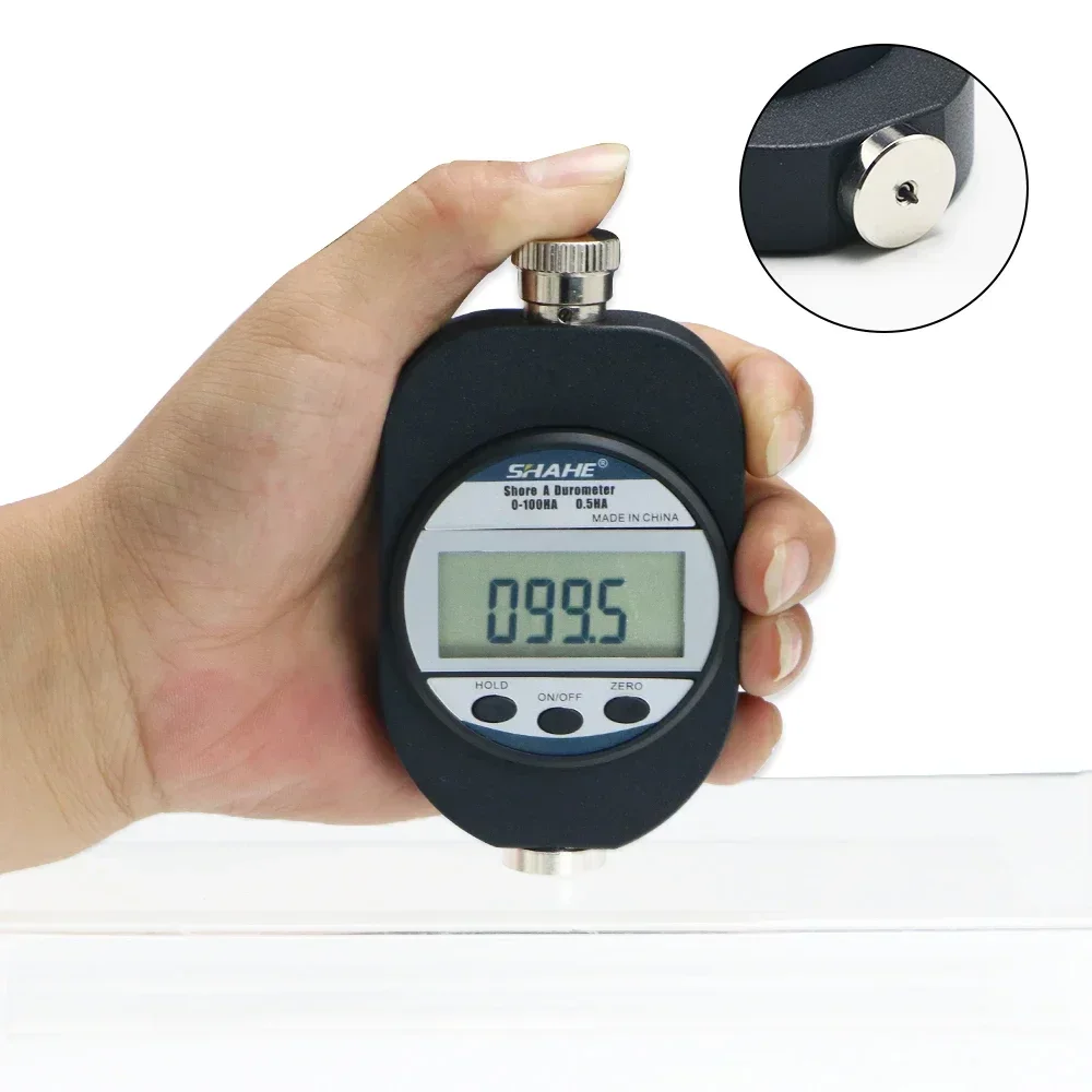 SHAHE Digital Shore A Durometer Type 0~100HA Rubber Plastic Leather Meter Rubber Hardness Tester LCD Display