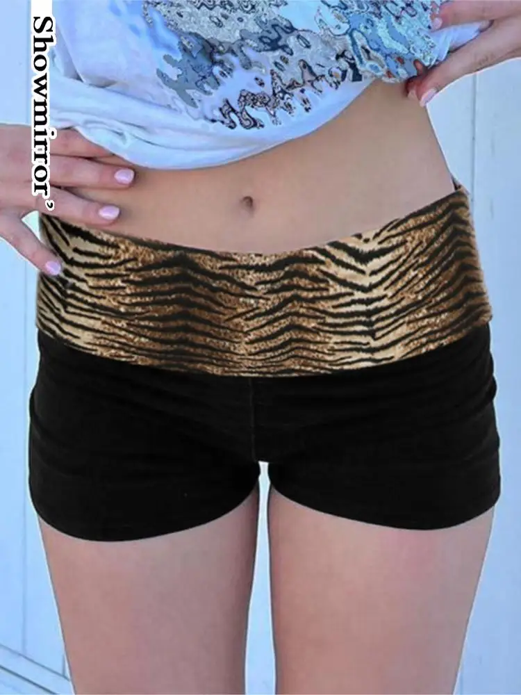 

contrast tiger print sexy hot shorts women summer beach pants slim y2k Hotpants casual low-rise leggings party clubwear