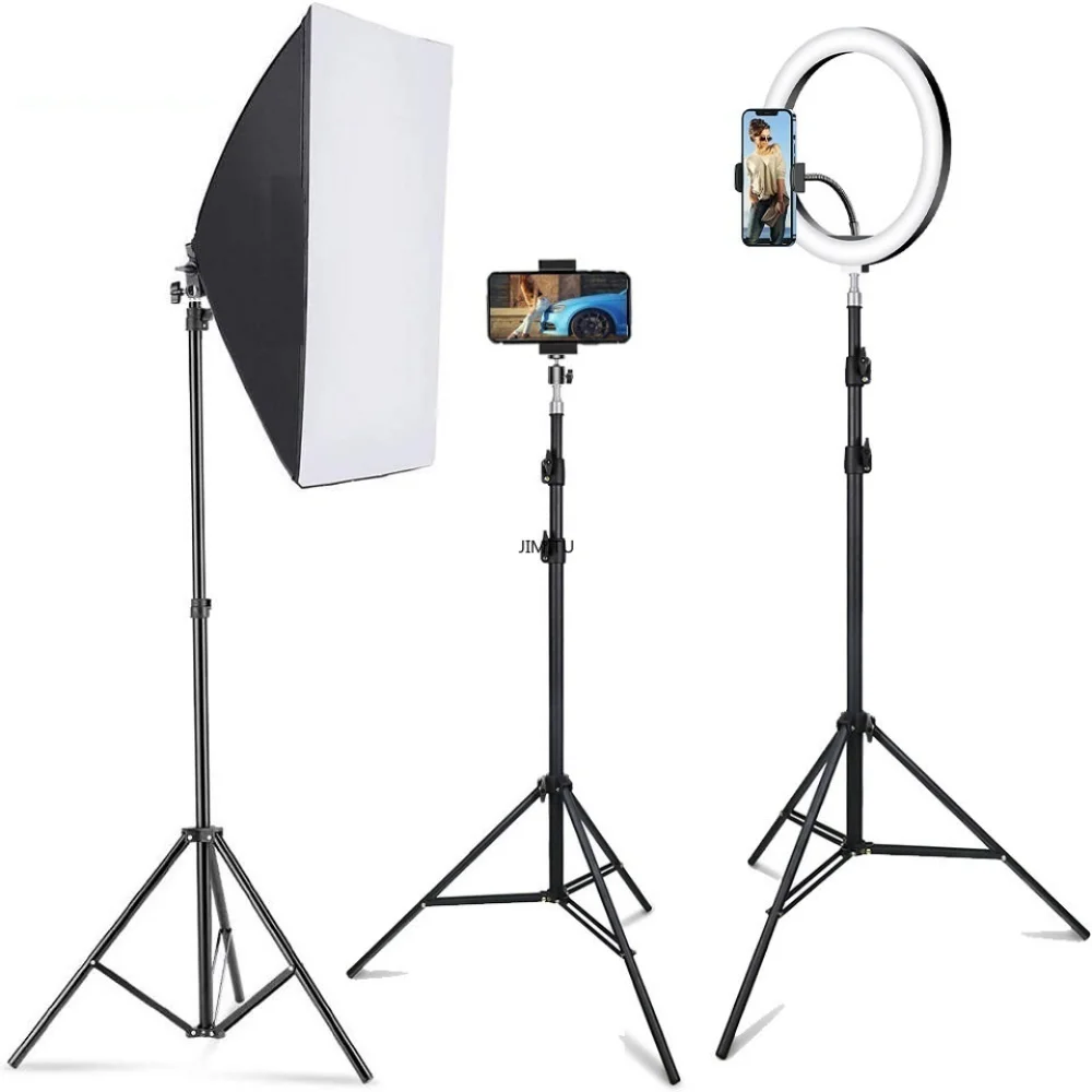 Photographic 165cm Lighting Stand Fill Light Stand Tripod Suit For Ring Light With 1/4 Screw Ring Lamp Softbox Ringlight