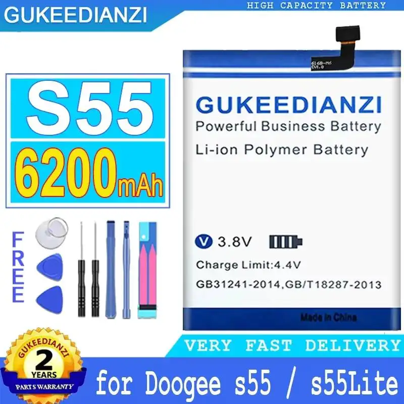 

6200mAh Mobile Phone Battery Premium Replacement For Doogee S55 Lite
