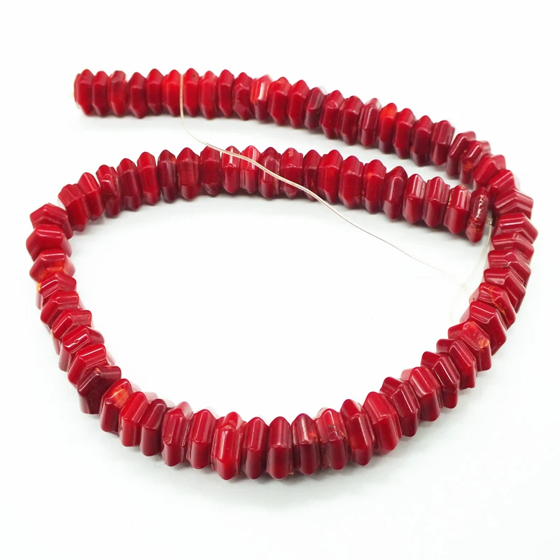 new!  wholesale 2PCS 5x10MM AAA high quality red facet Coral Loose Beads 15 inch