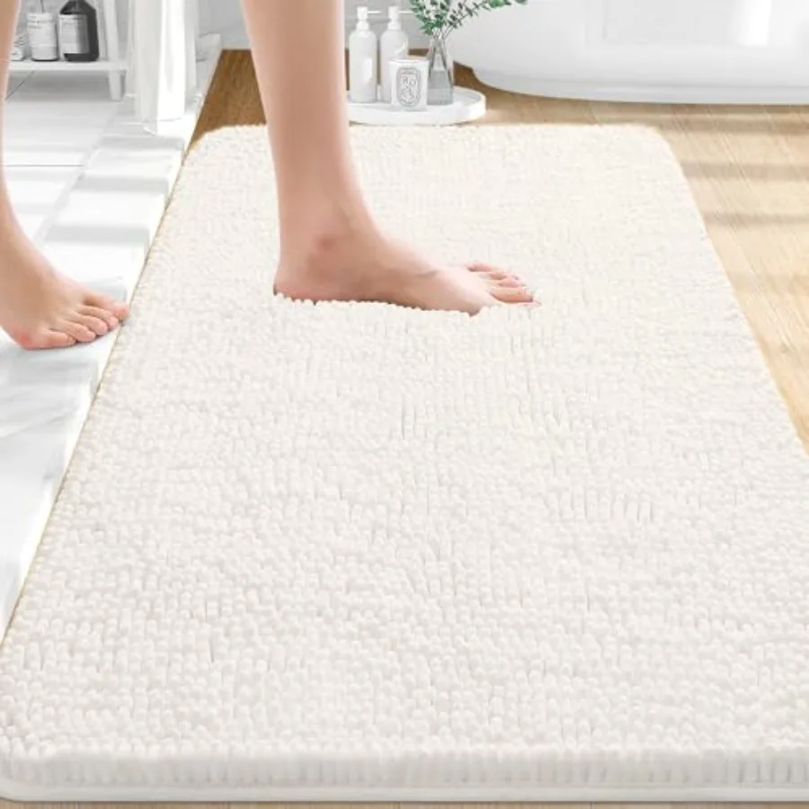 

Bathroom Rugs 30x20 Extra Soft Absorbent Chenille Bath Rugs Rubber Backing Quick Dry Machine Washable Bath Mats for Bathroom Fl