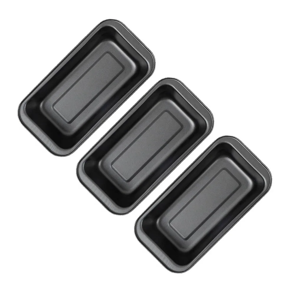 3pcs Nonstick Mini Loaf Pan Carbon Steel Mini Size Bread Baking Tin Air Fryer Safe Oven Safe Meatloaf Tray
