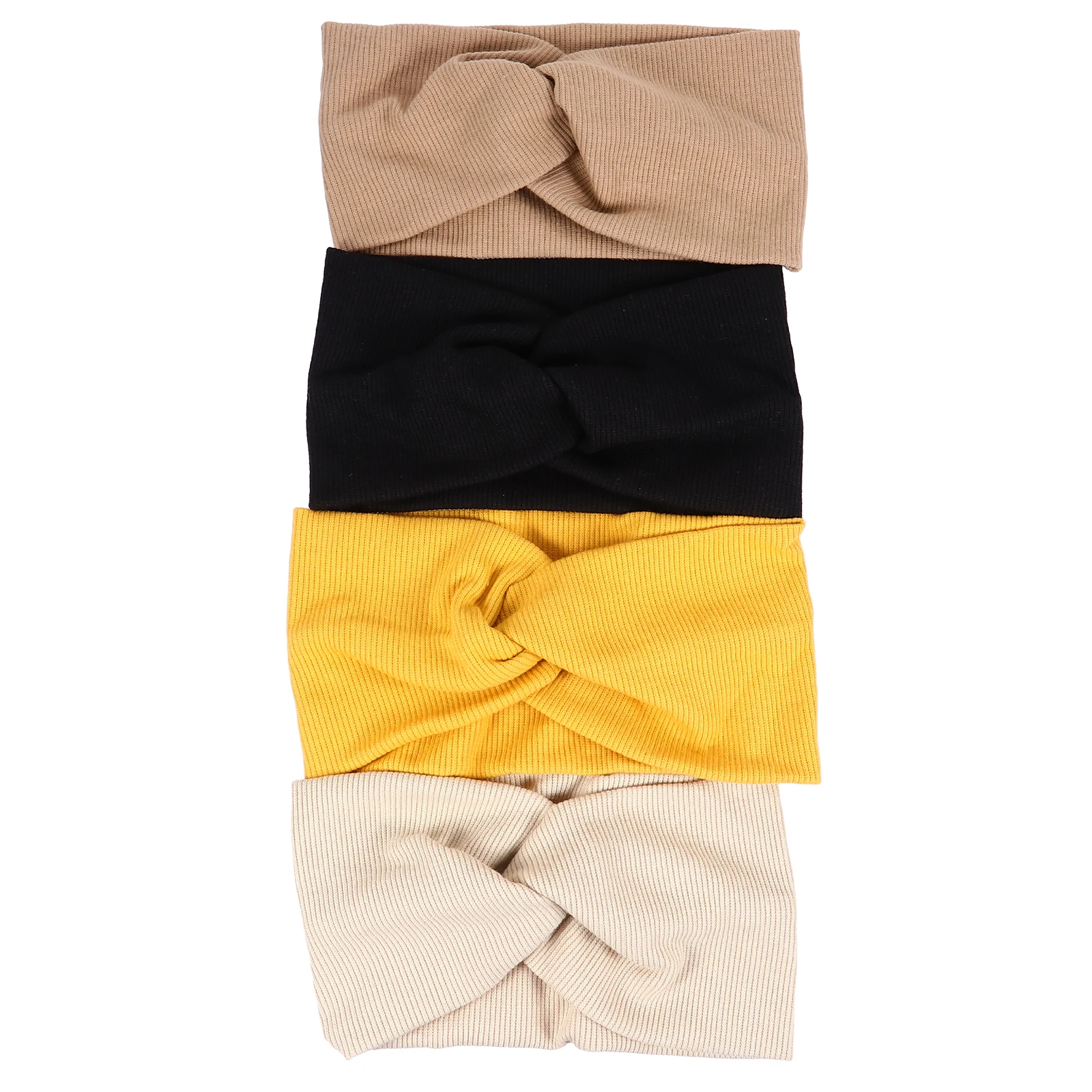 

4Pcs Sports Headband Elastic Hairband Yoga Headwear Running Knitted Fabric Fitness Headwrap Wide Brimmed Braid Accessories