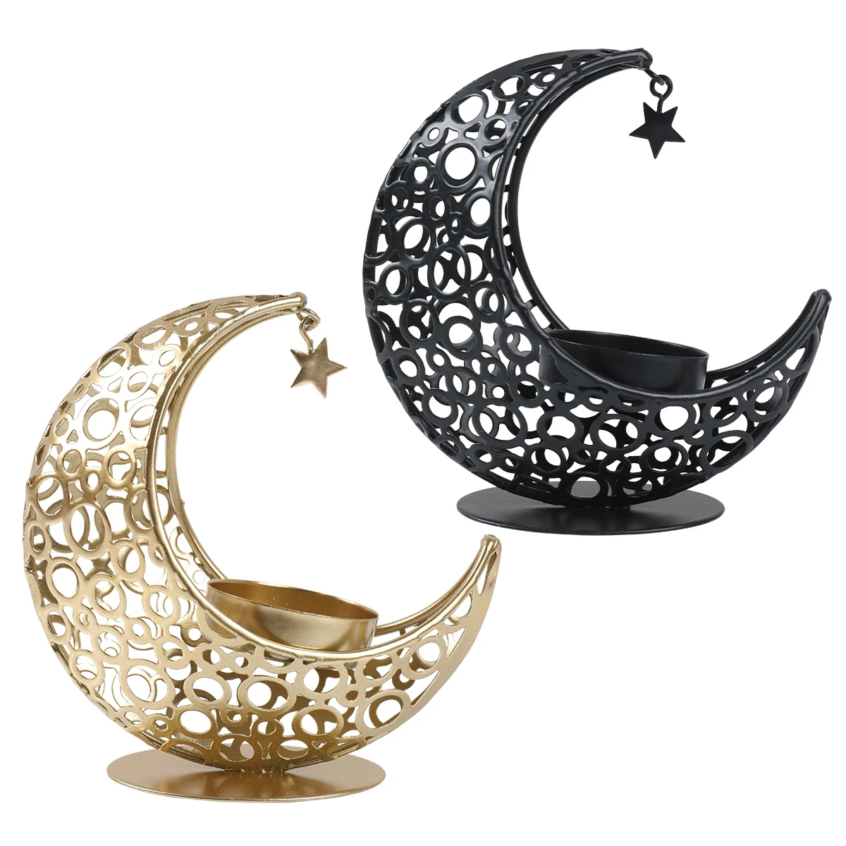 Portavelas con forma de luna EID Ramadán, decoraciones para el hogar, Kareem Aid, EID Mubarak, islámico, musulmán, al-fitr Eid, suministros para fiestas, 2024