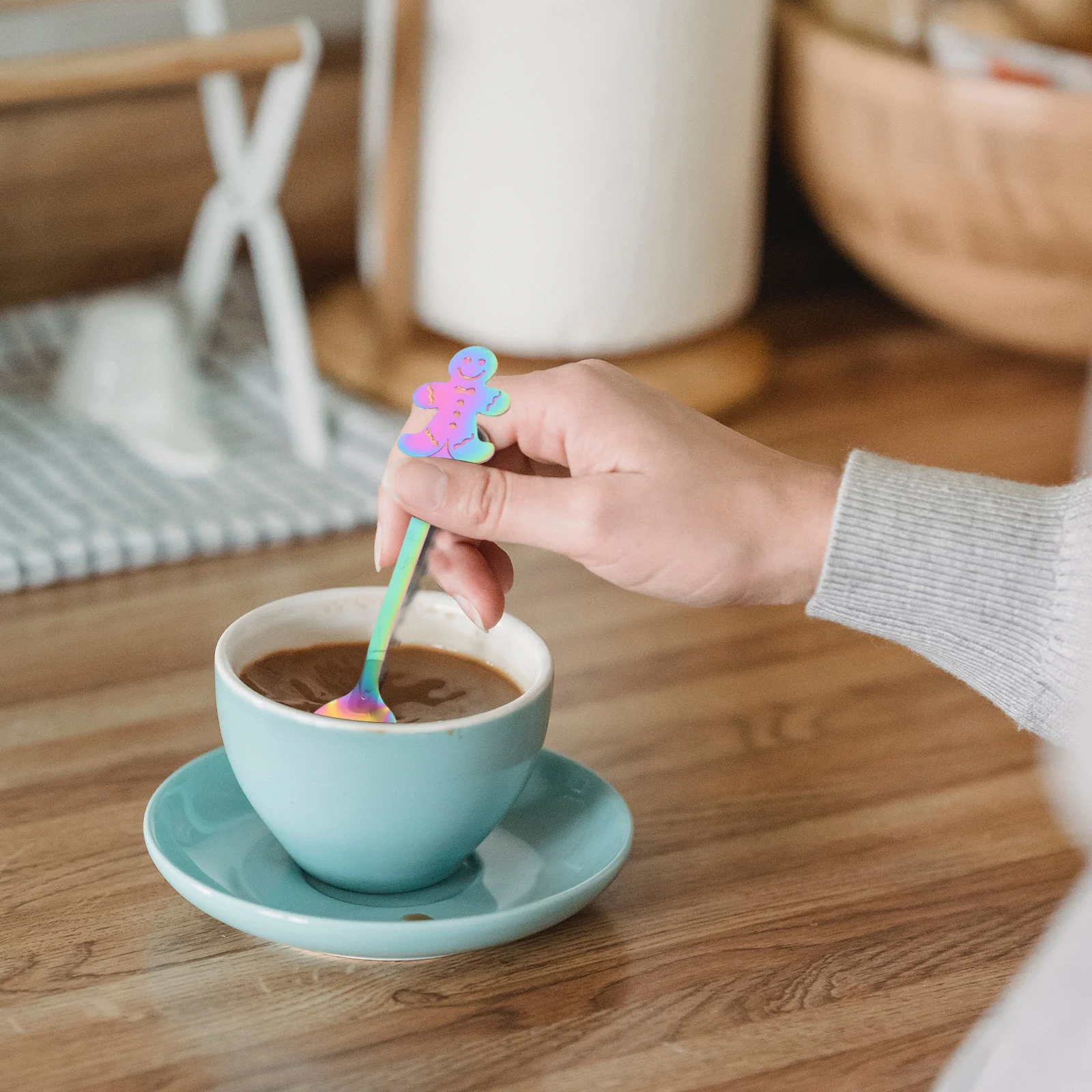 

1Set Adorable Xmas Coffee Dessert Spoons Creative Stainless Steel Tableware Exquisite Workmanship Simple Stylish Design