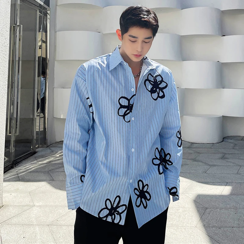 LUZHEN Trendy Original Printed Long Sleeve Shirt Men\'s Elegant Street New Fashion Casual Tops Korean Reviews Many Clothes LZ1356