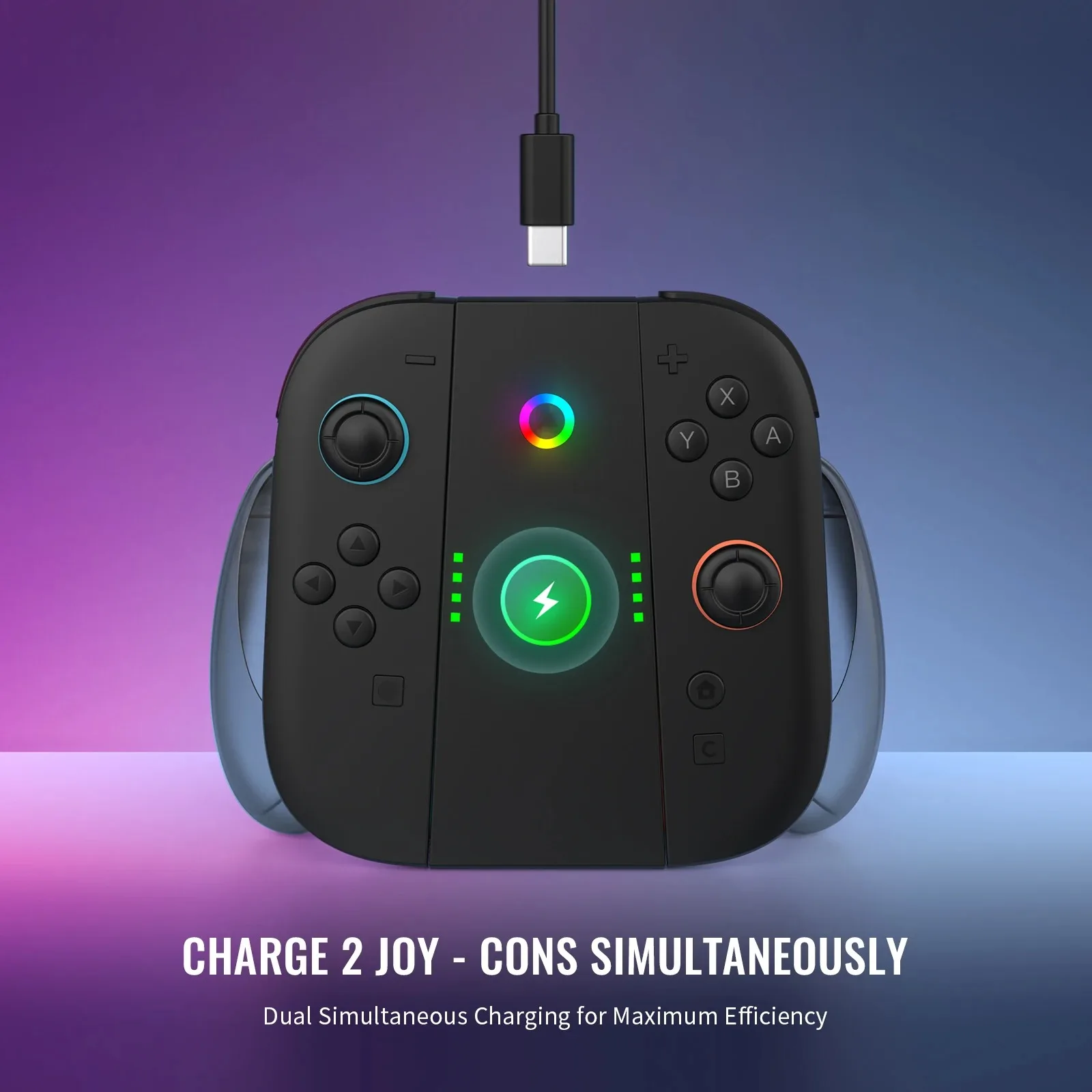 

Joy Con Charging Grip for Switch 2 Comfort Controller Charger Portable Charger Dock with LED Indicators for Switch2 Accessories