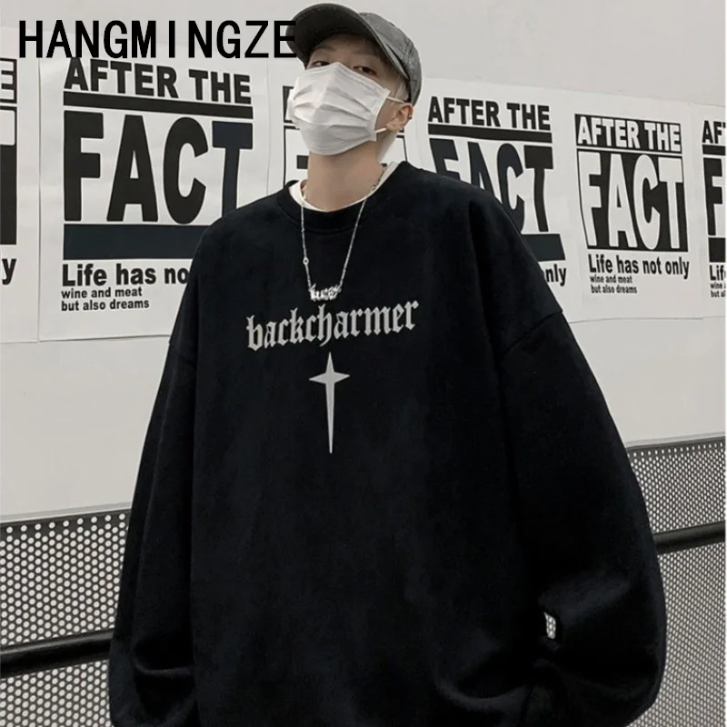 New Autumn Streetwear Fashion Vintage Heavy Sweatshirts Men American Retro Hip Hop Casual Oversized Sweatshirts Men Clothing Top