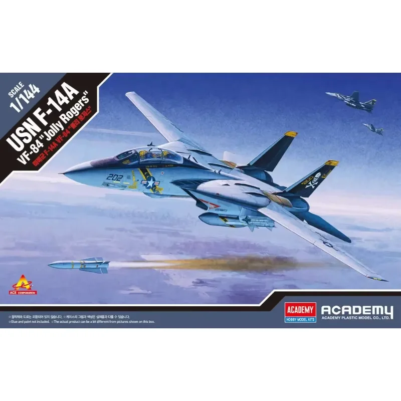 1/144 Academy Model 12626 F-14 Panda VF-84 Kampfflugzeug Piratenflagge Montageflugzeug Maßstabsmodellbausatz