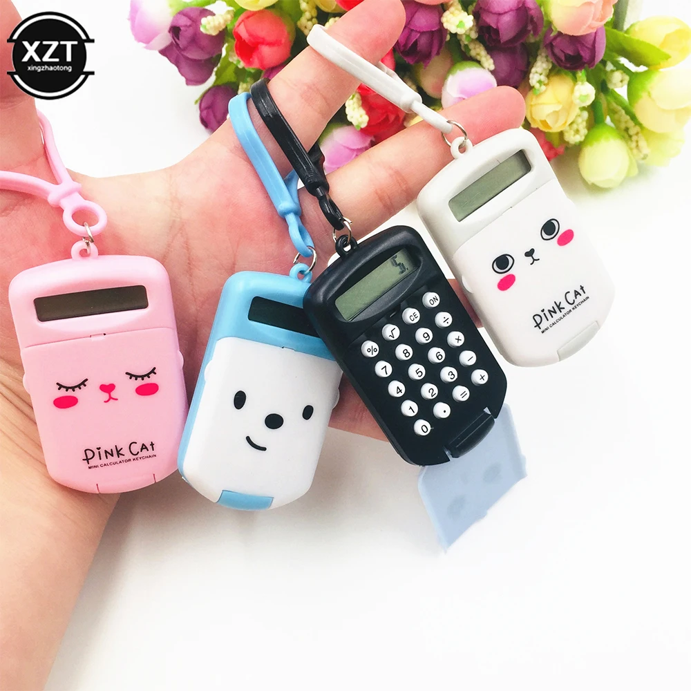 1PCS Keychain Kawaii Digit Calculator Mini Cartoon Pocket Calculator Cute Keychain Creative Calculator Calculator Office Sup
