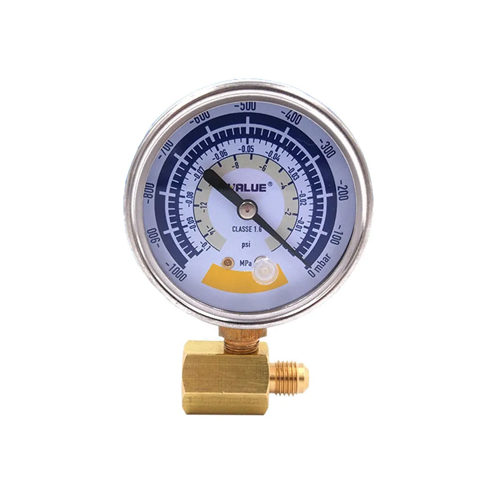 63mm Vacuum Gauge Pressure Gauge Accurate Air Gauge Instrument For Vacuum Pump 0-14psi Dial Display G1/8in Connector