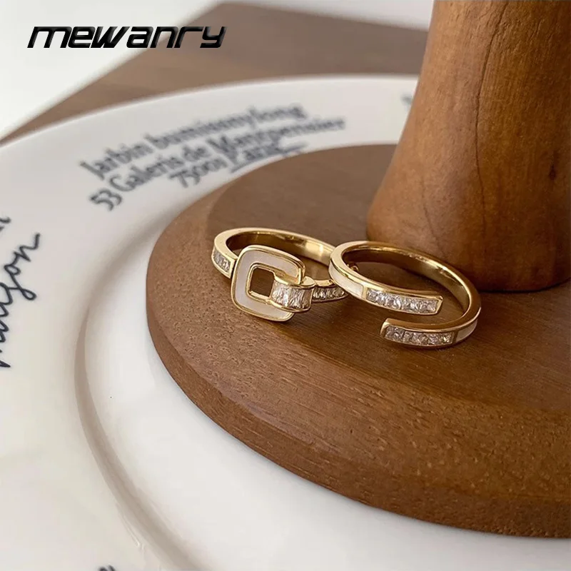 Mewanry Fritillary Zircon Adjustable Finger Ring For Women Creative Elegant Fashion Delicate Jewelry Gift Party Birthday anillos