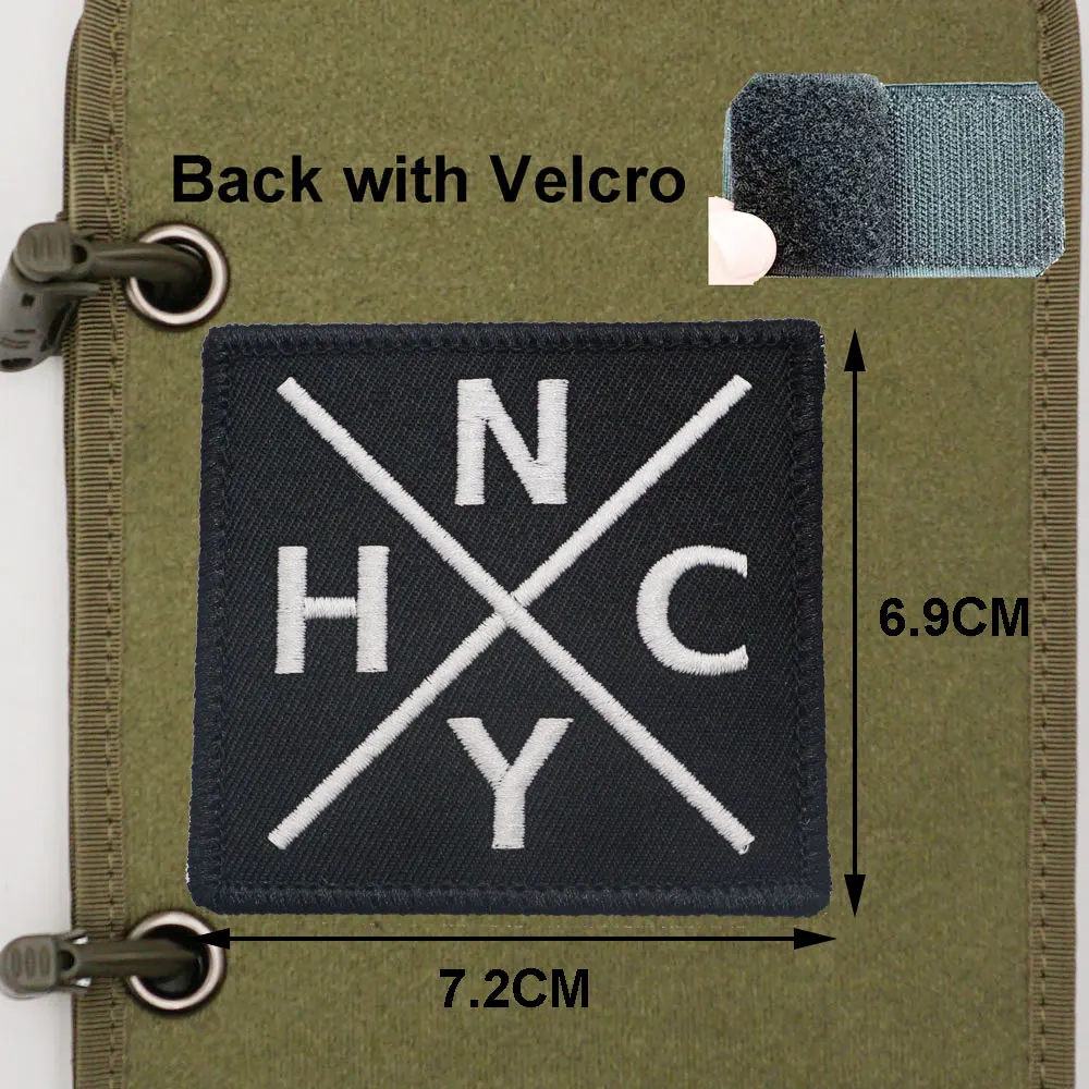 NYHC - New York Hardcore,High quality embroidery patches,Tags and badges with hooks ,for clothing ,hats and backpacks