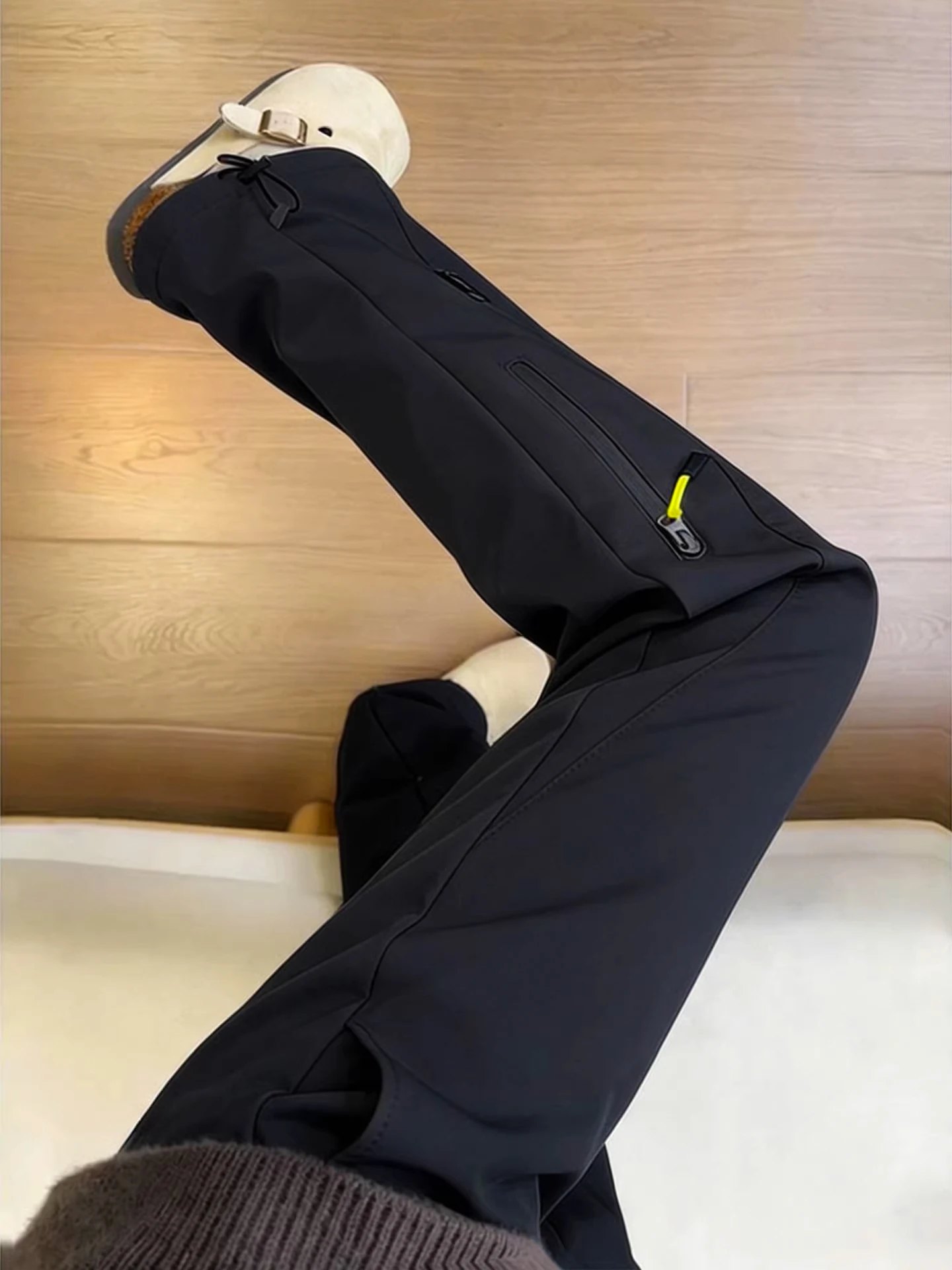 

Outdoor Winter Skiing Pants Men's Fce Lined Soft ell Trousers Windproof Waterproof Snowproof Hiking Mountain Climbing Tr...