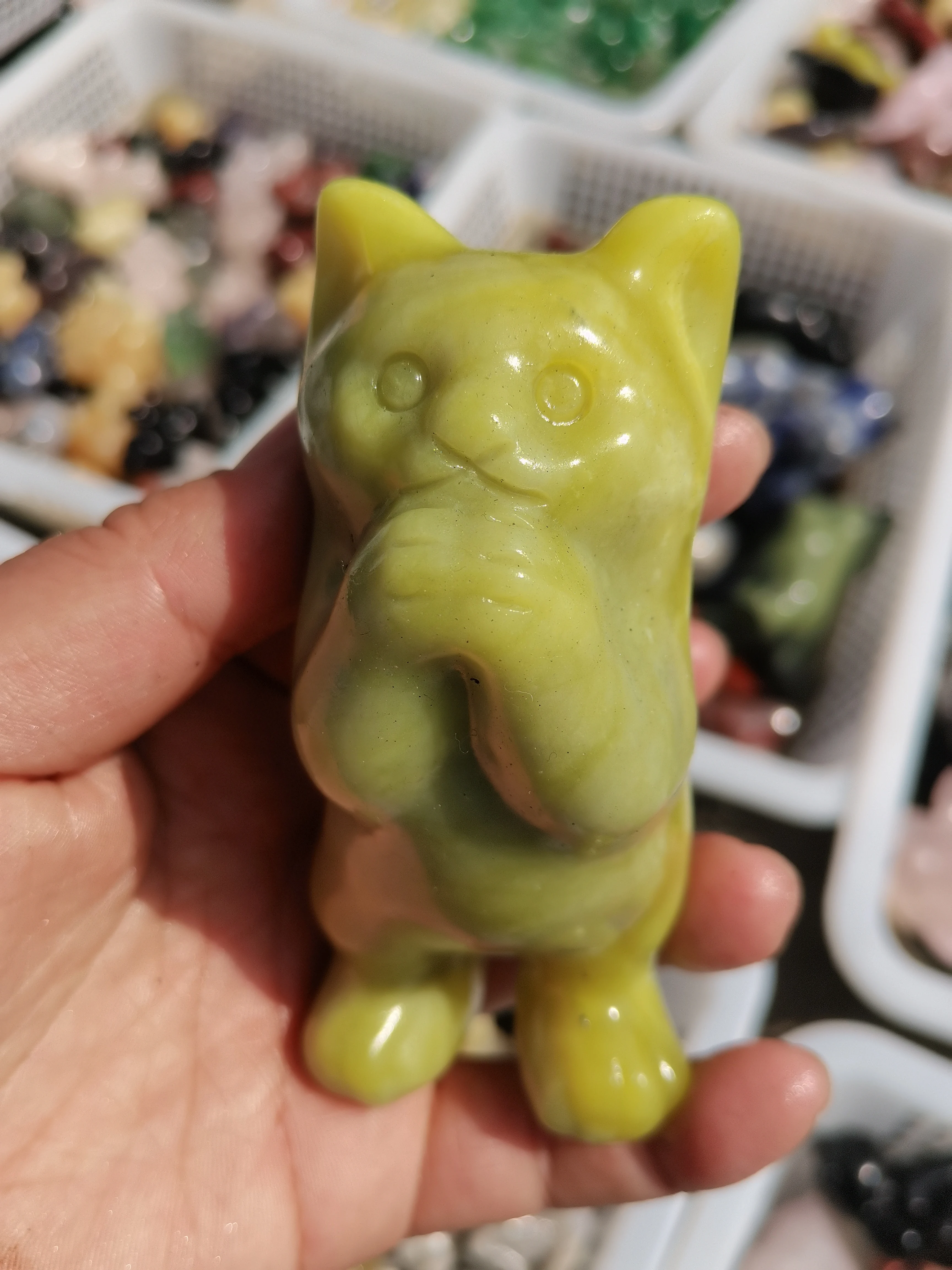 

1PC Natural blue-veins stone Cat Carving Animals Figurine Reiki Healing For Home Tabletop Decoration Gift