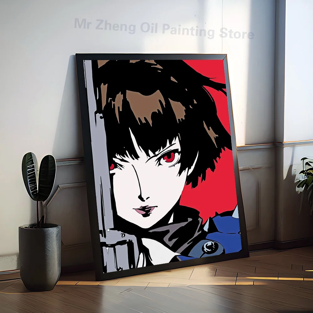 1PC Japanese Anime Persona 5 Poster Self-adhesive Art Waterproof Paper Sticker Coffee House Bar Room Wall Decor