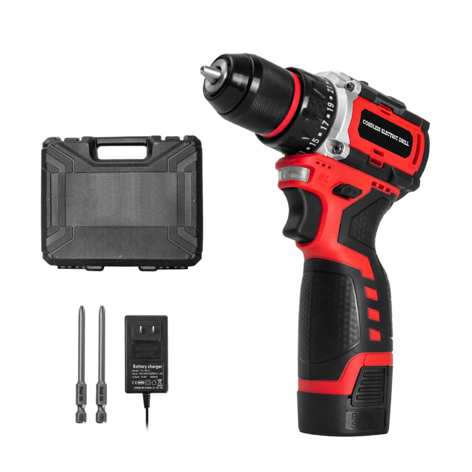 Household Electric Screwdriver Charging Impact Drill Screwdriver Hardware Tool Multi Functional Brushless Lithium Electric Drill