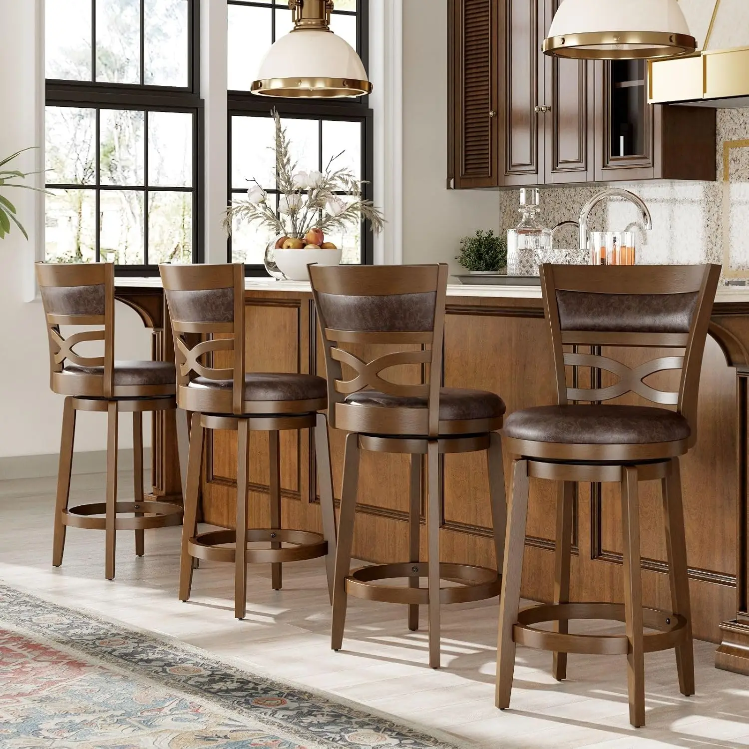 26 Inch Swivel Bar Stools Set of 4, Counter Height Stools, Customized