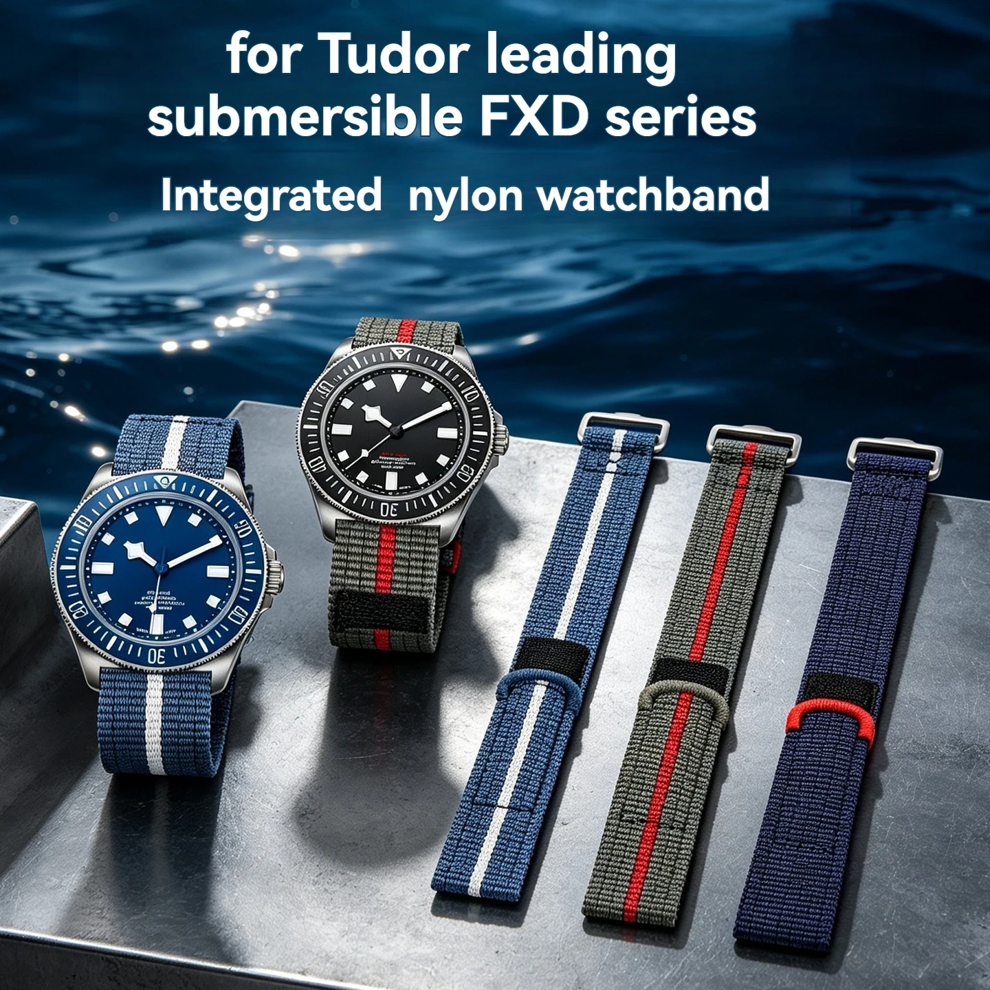 for Tudor Black Bay FXD Replacement Watch Strap | 20mm 22mm Premium Nylon Canvas | Collar Hidden Design Sport Breathable Bracele